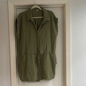 Olive Green Sleeveless Romper